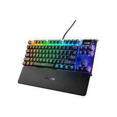SteelSeries Apex 7 TKL Compact Mechanical Gaming Keyboard – OLED Smart Display – USB Passthrough and Media Controls – Linear and Quiet – RGB Backlit (Red Switch)